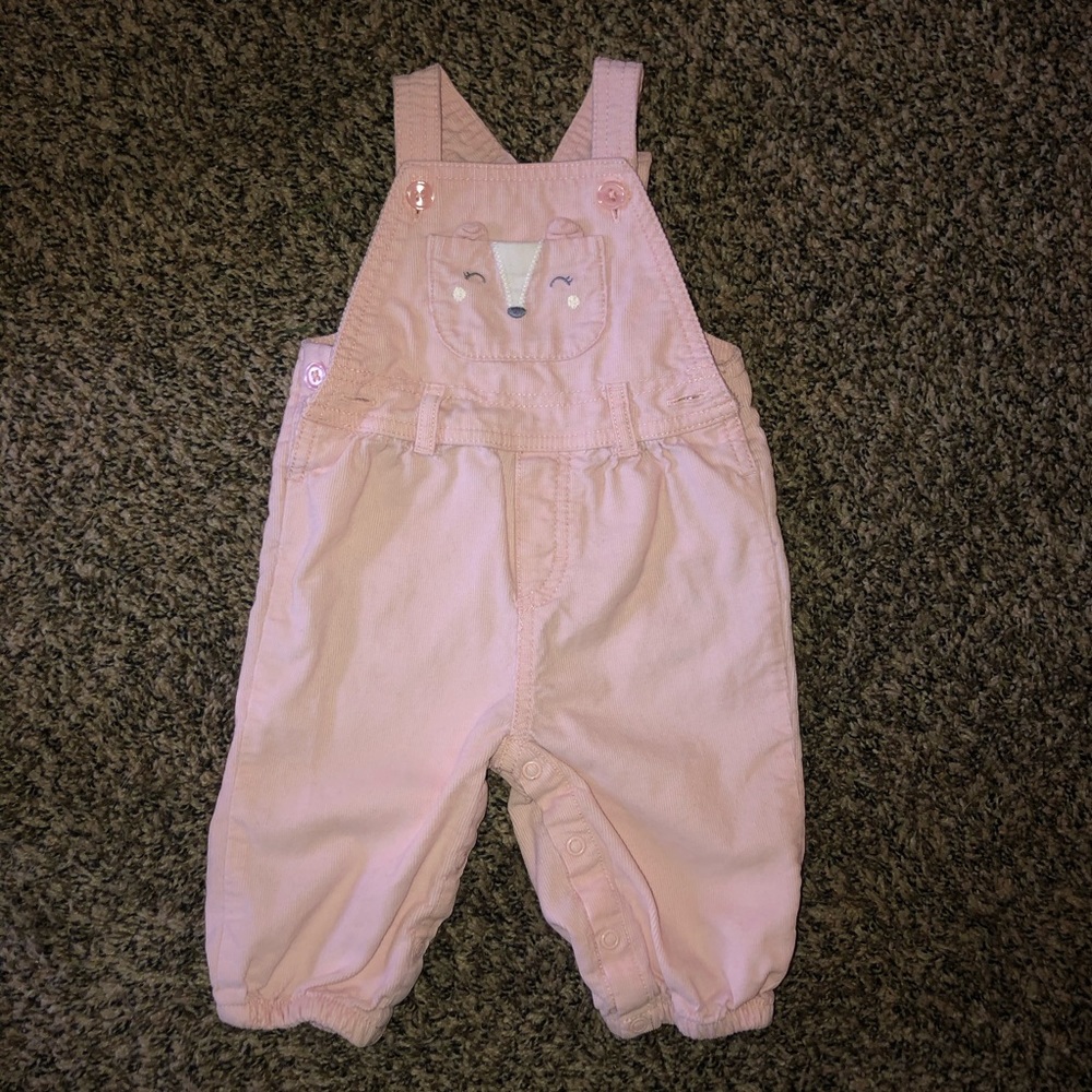 Adorable pink corduroy overalls